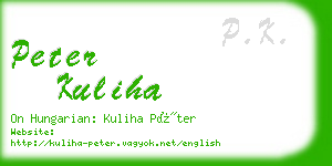 peter kuliha business card